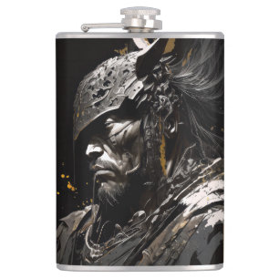 Warrior Portrait Fantasy Painting Dark Character Hip Flask