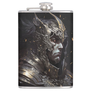 Warrior Portrait Fantasy Painting Dark Character Hip Flask