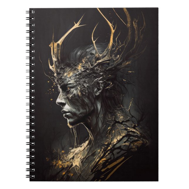 Warrior Portrait Fantasy Painting Dark Character  Notebook (Front)