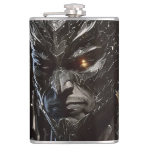 Warrior Portrait Fantasy Painting Wild Spirit Hip Flask