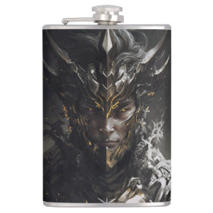 Warrior Portrait Fantasy Painting Wild Spirit Hip Flask