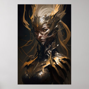 Warrior Portrait Fantasy Painting Wild Spirit Poster