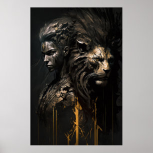 Warrior Portrait Fantasy Painting Wild Spirit Poster