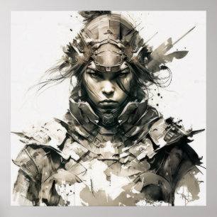 Warrior Portrait Painting Historic Adventure Poster