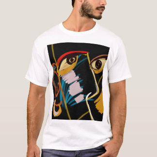 Warrior Portrait: Primitive Oil Abstraction T-Shirt