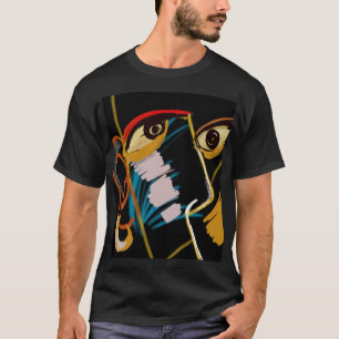 Warrior Portrait: Primitive Oil Abstraction T-Shirt