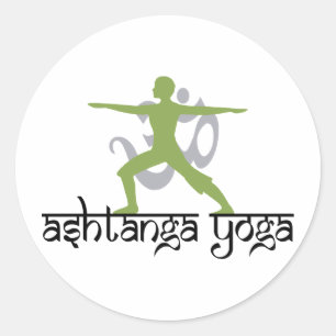 Warrior Pose Ashtanga Yoga Classic Round Sticker