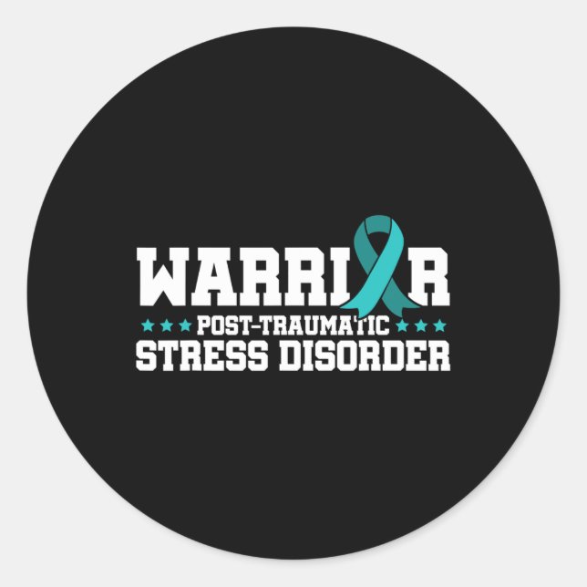 Warrior Post-traumatic Stress Disorder Awareness M Classic Round Sticker (Front)