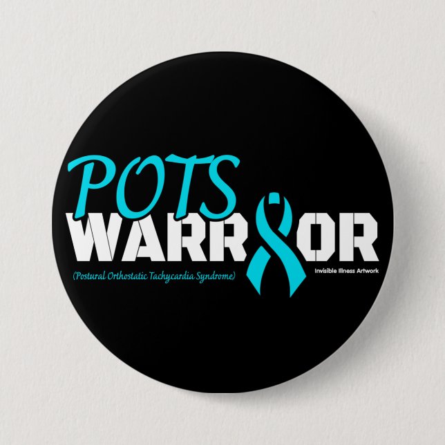 WARRIOR...POTS 7.5 CM ROUND BADGE (Front)