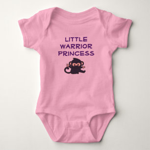 Warrior Princess Funny Cute Cartoon Ninja Monkey Baby Bodysuit