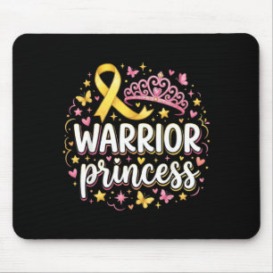 Warrior Princess Yellow Ribbon Childhood Cancer Mouse Mat