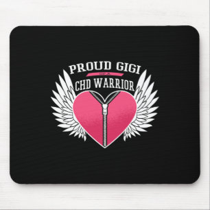 Warrior Proud Gigi Zipper Heart With Angel Wings  Mouse Mat