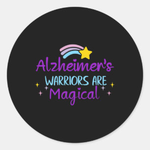 Warrior Purple Ribbon Awareness Dementia Support Classic Round Sticker