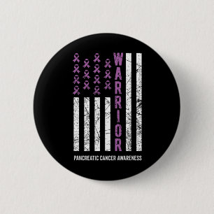 Warrior Purple Ribbon Pancreatic Cancer Awareness 6 Cm Round Badge