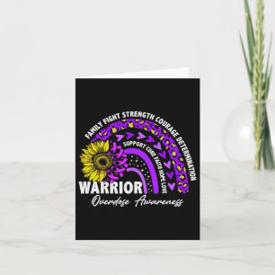 Warrior Rainbow Purple Ribbon Overdose Awareness Card