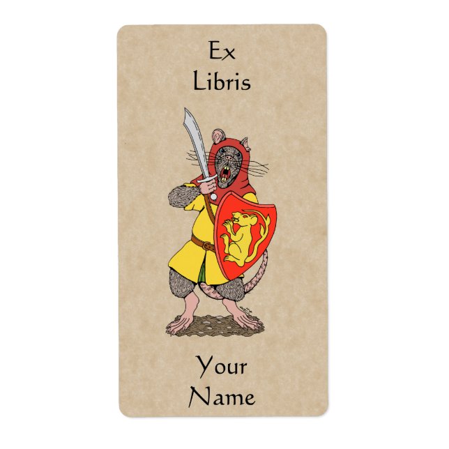 Warrior Rat with Falchion Bookplate (Front)