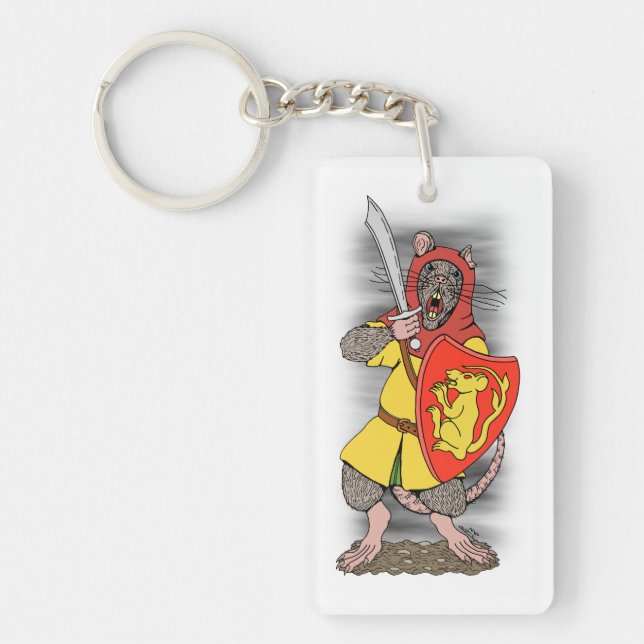 Warrior Rat with Falchion Key Ring (Front)