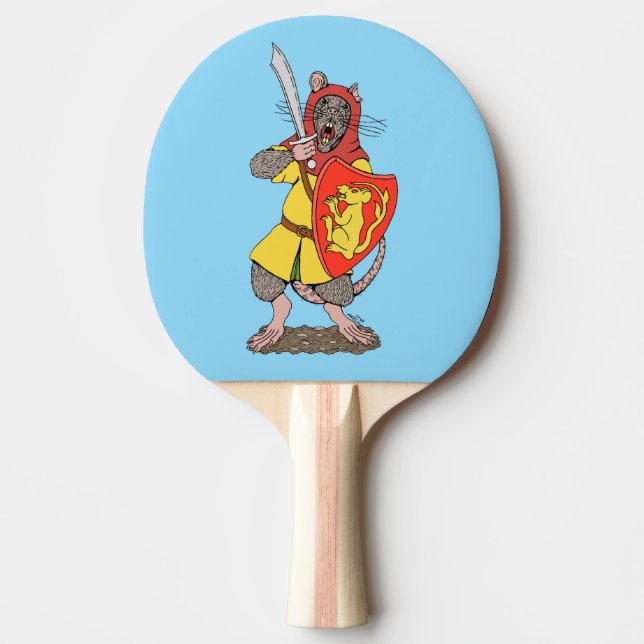 Warrior Rat with Falchion Ping Pong Paddle (Front)
