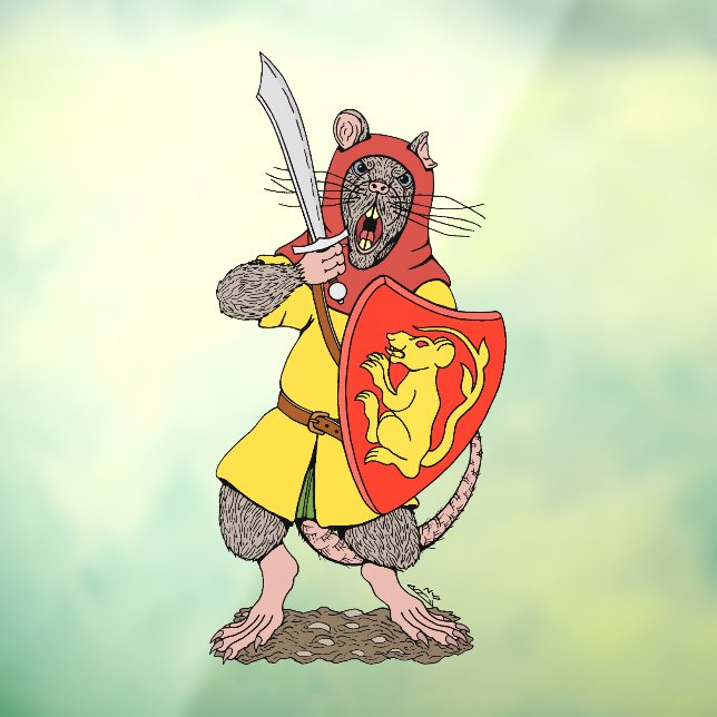 Warrior Rat with Falchion Window Cling (Sheet 3)