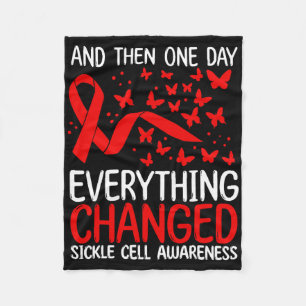 Warrior Ribbon Fight Sickle Cell Disease Awareness Fleece Blanket