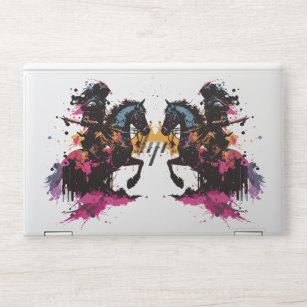 Warrior riding horse in watercolor     HP laptop skin