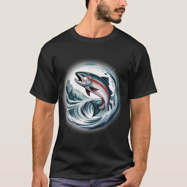 Warrior Salmon â€“ King of the Currents T-Shirt (Front)
