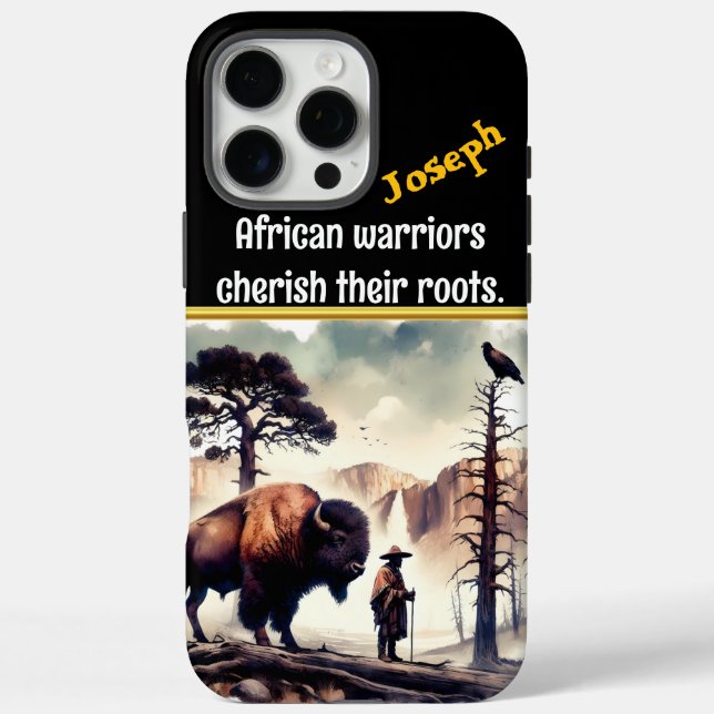 Warrior seated beside a roaring tiger in nature Case-Mate iPhone case (Back)