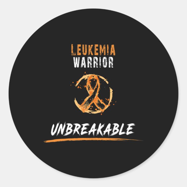 Warrior Shirt Leukaemia Awareness  Classic Round Sticker (Front)