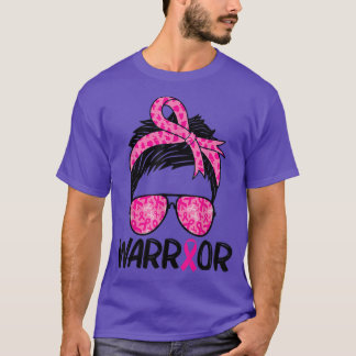 Warrior Short Hair Sunglasses Pink Ribbon Breast C T-Shirt