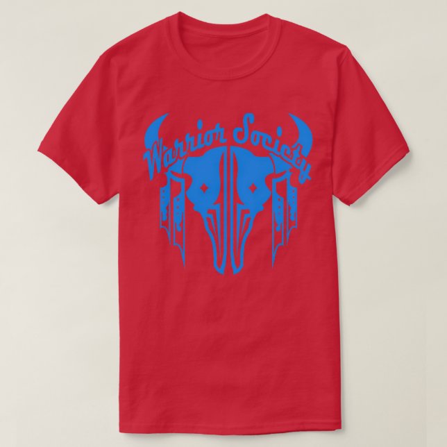 Warrior Society Buffalo Blue  T-Shirt (Design Front)