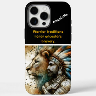 Warrior stands proud with a lion iPhone 16 pro max case