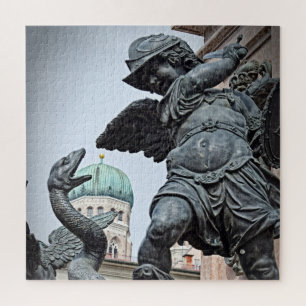 Warrior Statue in Munich - 20x20 - 676 pcs Jigsaw Puzzle