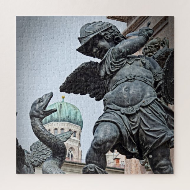 Warrior Statue in Munich - 20x20 - 676 pcs Jigsaw Puzzle (Vertical)