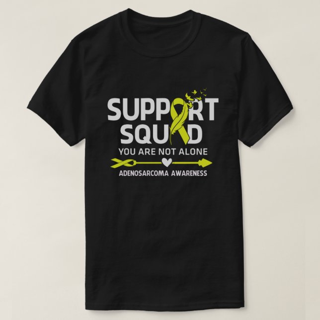 Warrior Support Squad Adenosarcoma Awareness Feath T-Shirt (Design Front)