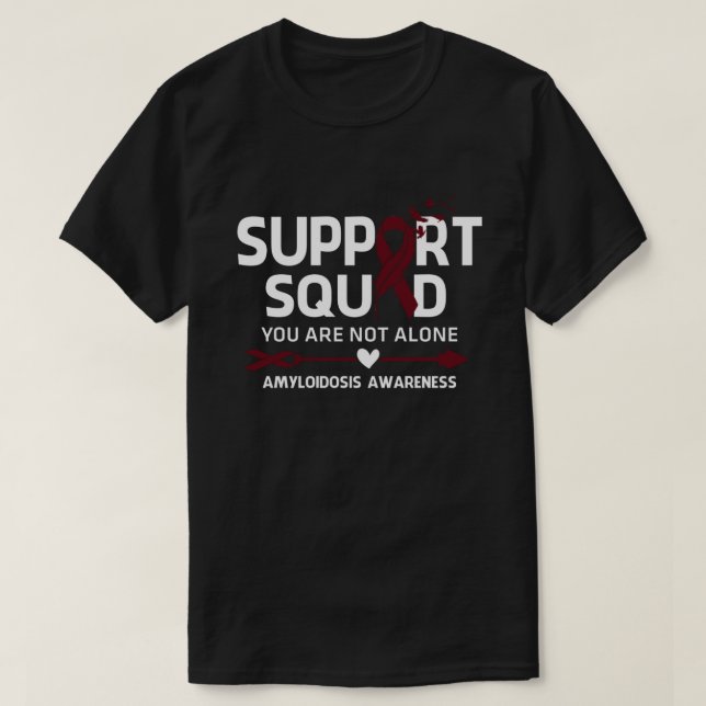Warrior Support Squad Amyloidosis Awareness Feathe T-Shirt (Design Front)