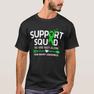 Warrior Support Squad Brain Injury Awareness Feath T-Shirt
