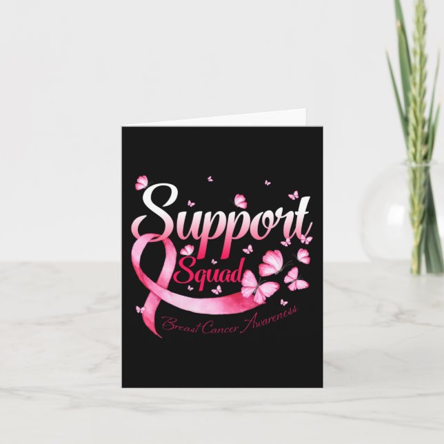 Warrior Support Squad Butterfly Breast Cancer Awar Card (Front)