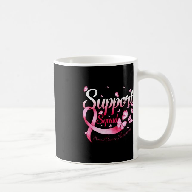 Warrior Support Squad Butterfly Breast Cancer Awar Coffee Mug (Right)