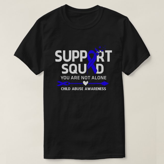 Warrior Support Squad Child Abuse Awareness Feathe T-Shirt (Design Front)