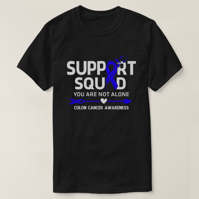 Warrior Support Squad Colon Cancer Awareness Feath T-Shirt (Design Front)
