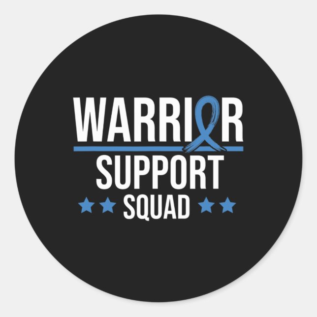 Warrior Support Squad Diabetes Awareness  Classic Round Sticker (Front)