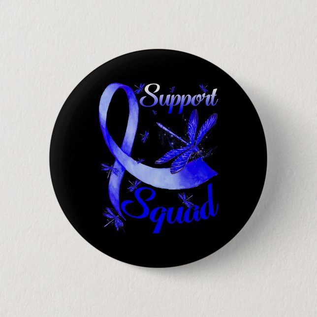 Warrior Support Squad Dragonfly Alopecia Awareness 6 Cm Round Badge (Front)
