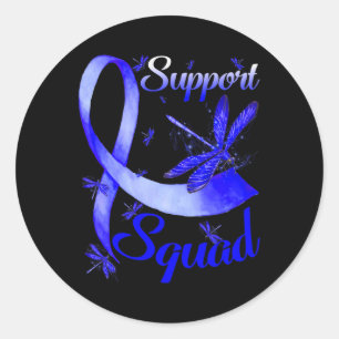 Warrior Support Squad Dragonfly Alopecia Awareness Classic Round Sticker