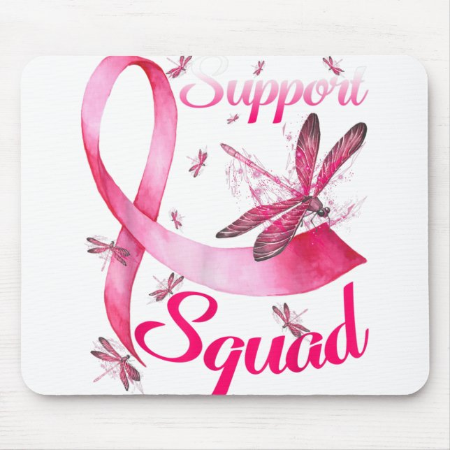 Warrior Support Squad Dragonfly Breast Cancer Awar Mouse Mat (Front)