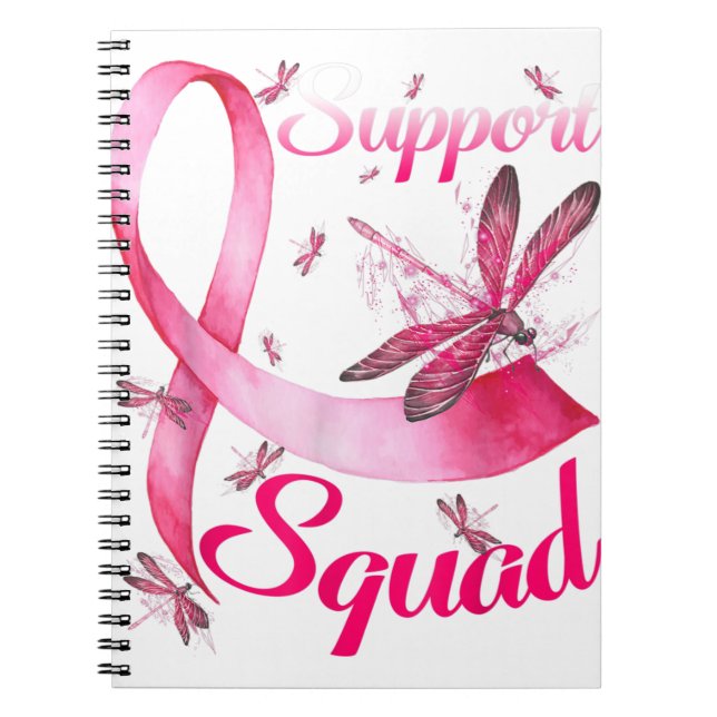 Warrior Support Squad Dragonfly Breast Cancer Awar Notebook (Front)