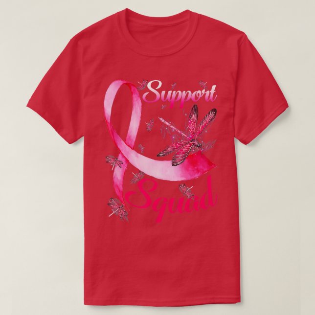 Warrior Support Squad Dragonfly Breast Cancer Awar T-Shirt (Design Front)