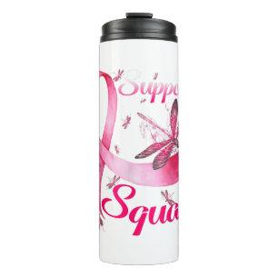 Warrior Support Squad Dragonfly Breast Cancer Awar Thermal Tumbler