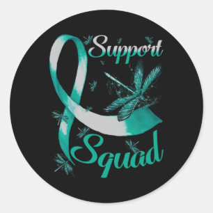 Warrior Support Squad Dragonfly Polycystic Kidney Classic Round Sticker