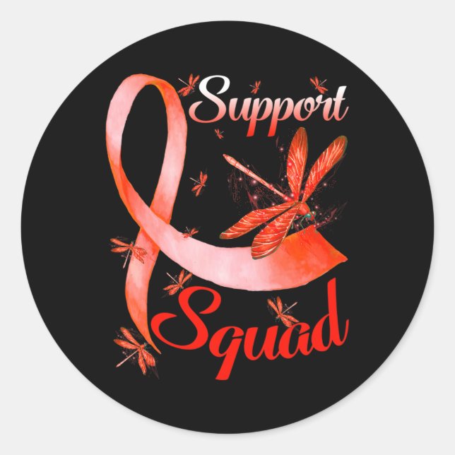 Warrior Support Squad Dragonfly RSD CRPS Awareness Classic Round Sticker (Front)