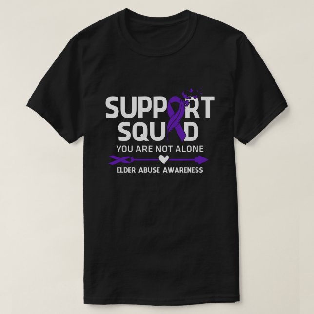 Warrior Support Squad Elder Abuse Awareness Feathe T-Shirt (Design Front)